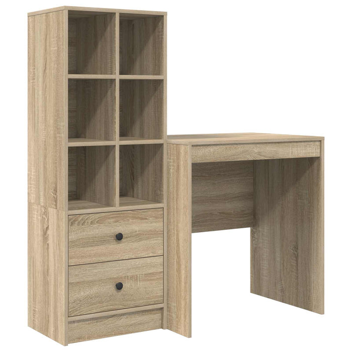 Birou cu sertar cu raft cu depozitare 2 pcs Stejar Sonoma WALTI