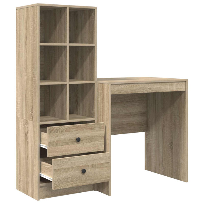 Birou cu sertar cu raft cu depozitare 2 pcs Stejar Sonoma WALTI