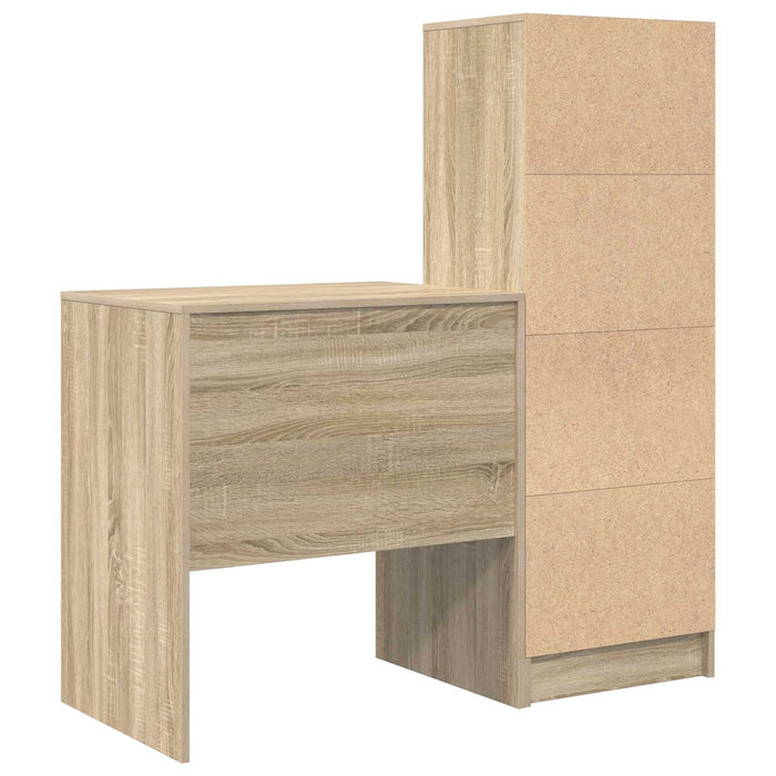 Birou cu sertar cu raft cu depozitare 2 pcs Stejar Sonoma WALTI