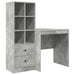 Birou cu sertar cu raft cu depozitare 2 pcs Gri din beton - WALTI WALTI