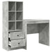 Birou cu sertar cu raft cu depozitare 2 pcs Gri din beton - WALTI WALTI
