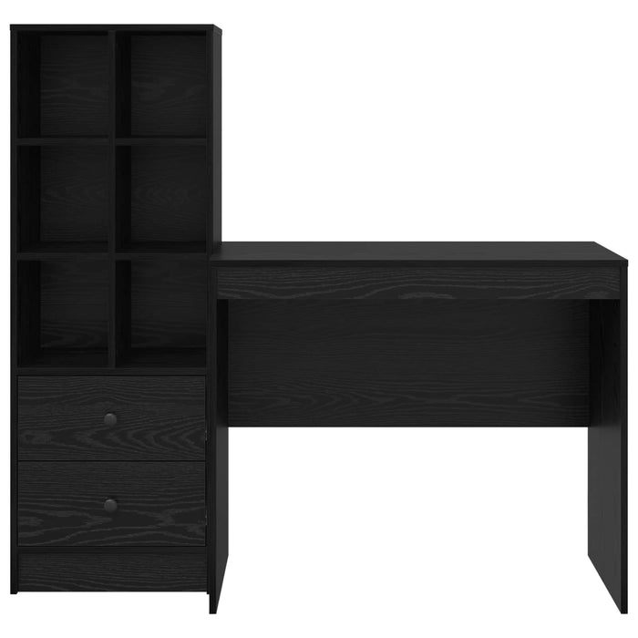 Birou cu sertar cu raft cu depozitare 2 pcs Stejar Negru - WALTI WALTI