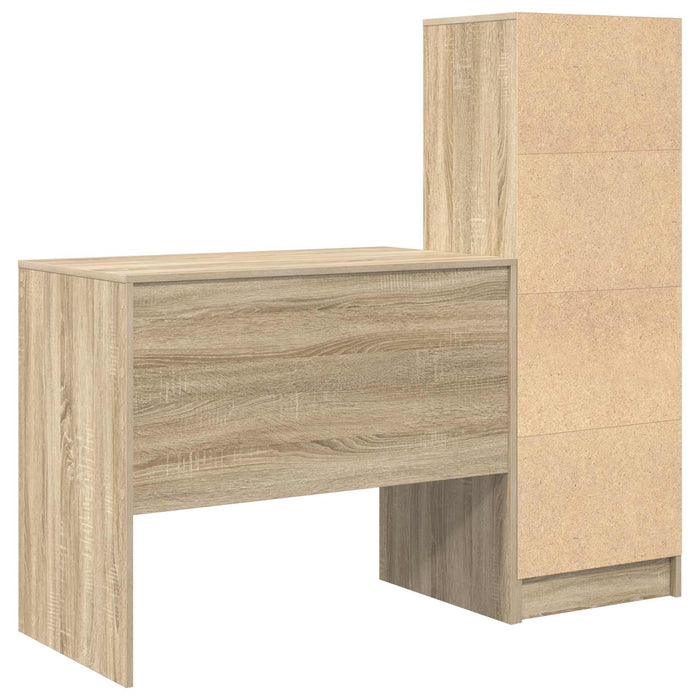 Birou cu sertar cu raft cu depozitare 2 pcs Stejar Sonoma WALTI