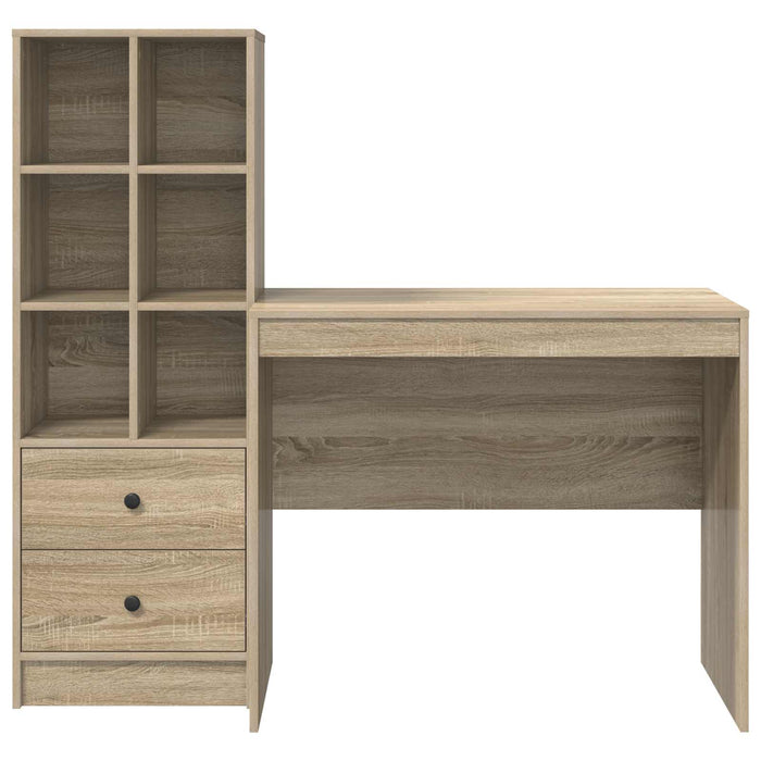 Birou cu sertar cu raft cu depozitare 2 pcs Stejar Sonoma WALTI