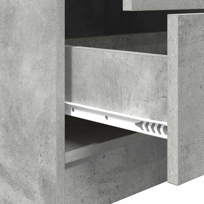 Birou cu sertar cu raft cu depozitare 2 pcs Gri din beton - WALTI WALTI