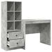 Birou cu sertar cu raft cu depozitare 2 pcs Gri din beton - WALTI WALTI