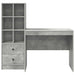 Birou cu sertar cu raft cu depozitare 2 pcs Gri din beton - WALTI WALTI