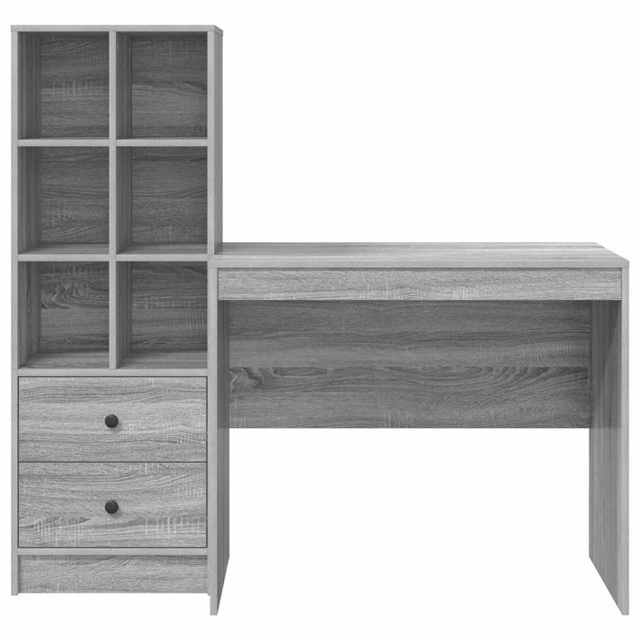 Birou cu sertar cu raft cu depozitare 2 pcs Gri Sonoma - WALTI WALTI
