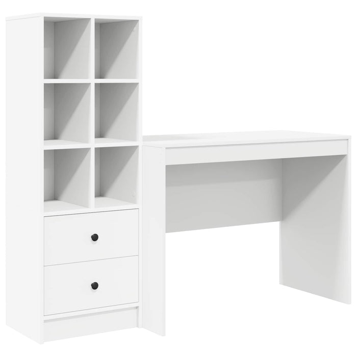 Birou cu sertar 2 pcs Alb WALTI