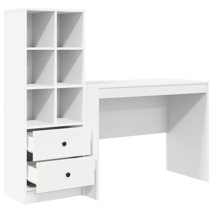 Birou cu sertar 2 pcs Alb WALTI
