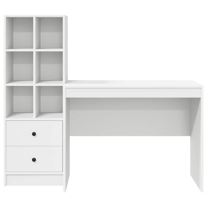 Birou cu sertar 2 pcs Alb WALTI