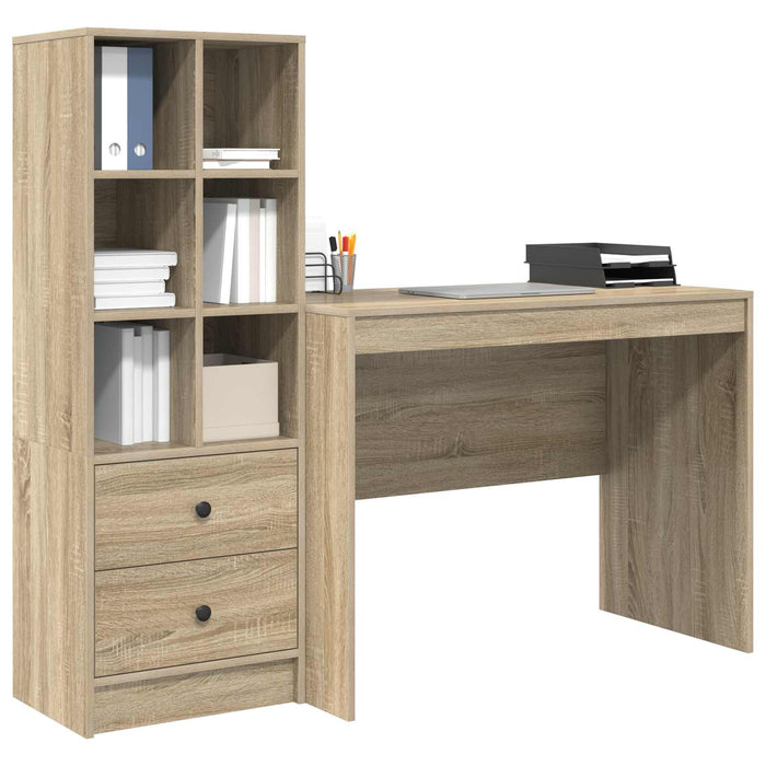 Birou cu sertar 2 pcs Stejar Sonoma WALTI