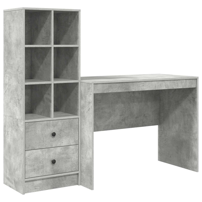 Birou cu sertar 2 pcs Gri din beton - WALTI WALTI
