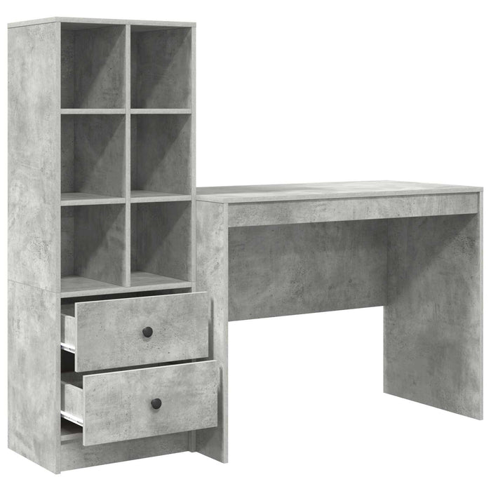 Birou cu sertar 2 pcs Gri din beton - WALTI WALTI