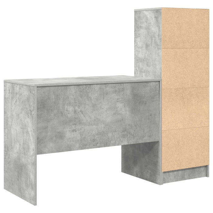 Birou cu sertar 2 pcs Gri din beton - WALTI WALTI
