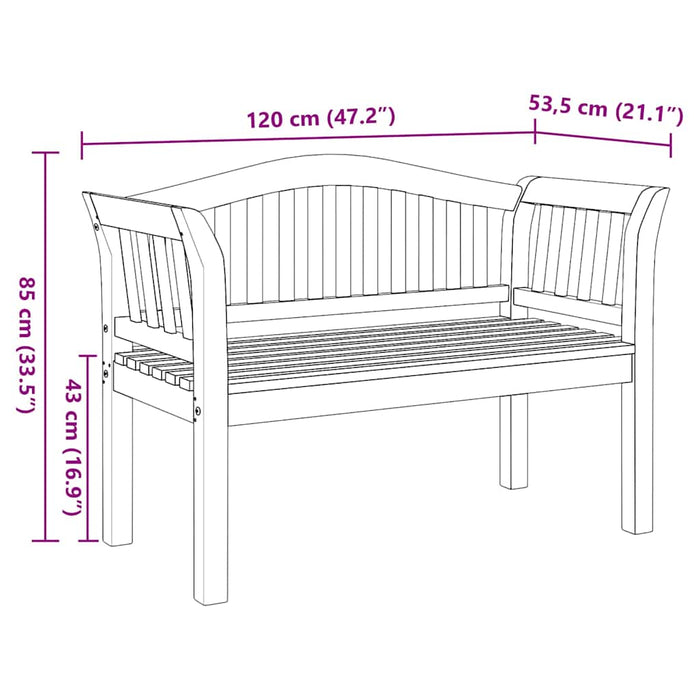 bancă Maro 120 x 53,5 x 85 cm Lemn masiv de tec - WALTI WALTI