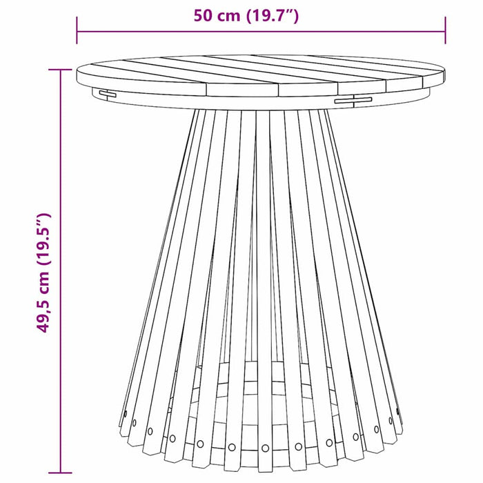 Masă laterală Maro 50 x 50 x 49,5 cm Lemn solid de tec - WALTI WALTI