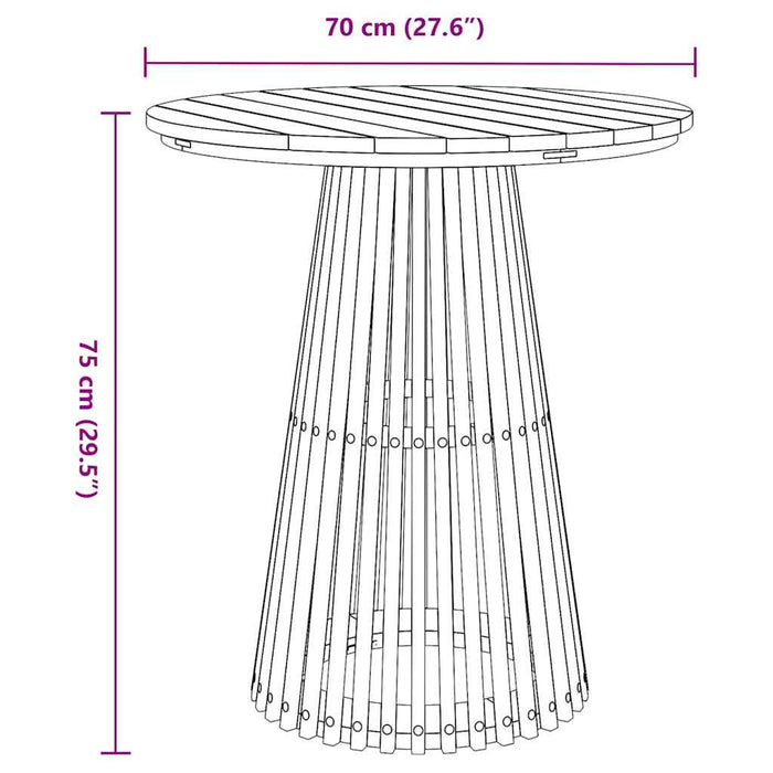 Masă laterală Maro 70 x 70 x 75 cm Lemn solid de tec - WALTI WALTI