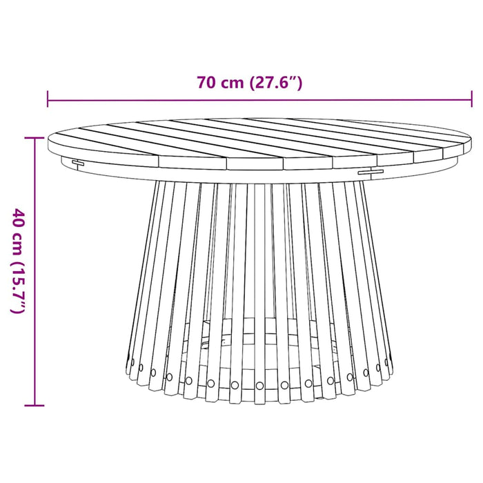 Masă laterală Maro 70 x 70 x 40 cm Lemn solid de tec WALTI