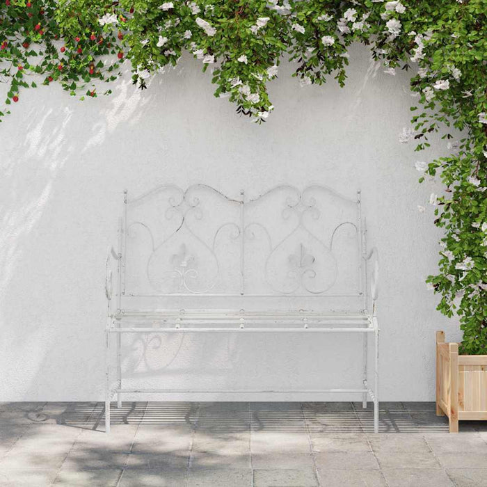 Bancă de grădină Alb Antic 104 x 54 x 93 cm Oțel - WALTI WALTI