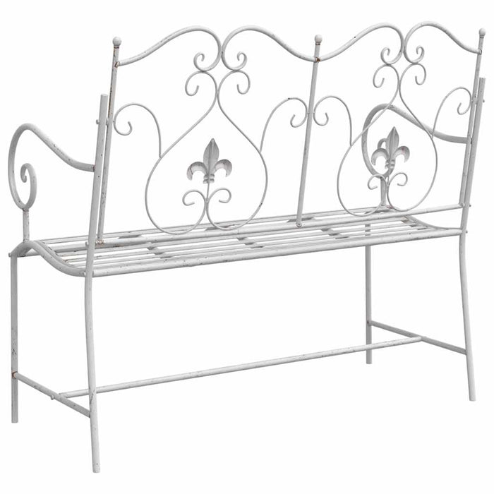 Bancă de grădină Alb Antic 104 x 54 x 93 cm Oțel - WALTI WALTI