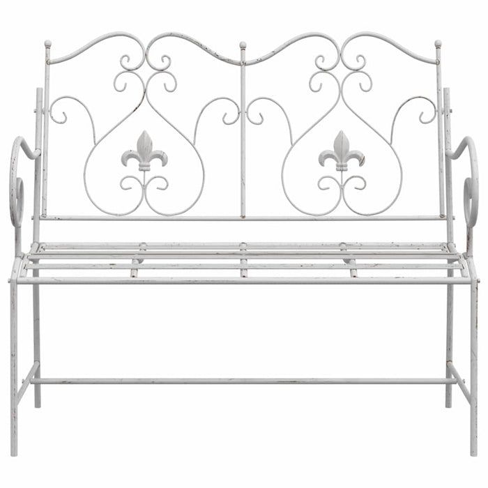 Bancă de grădină Alb Antic 104 x 54 x 93 cm Oțel - WALTI WALTI
