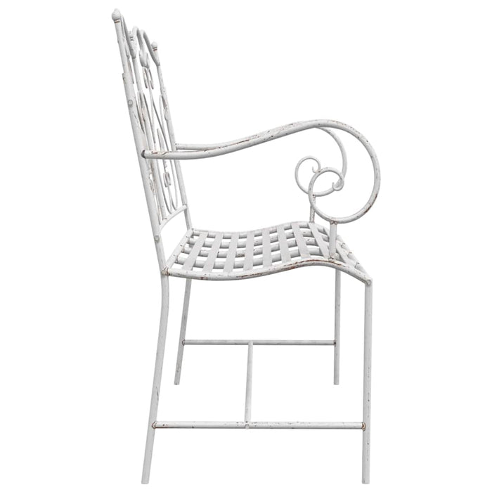 Bancă de grădină Alb Antic 104 x 54 x 93 cm Oțel - WALTI WALTI