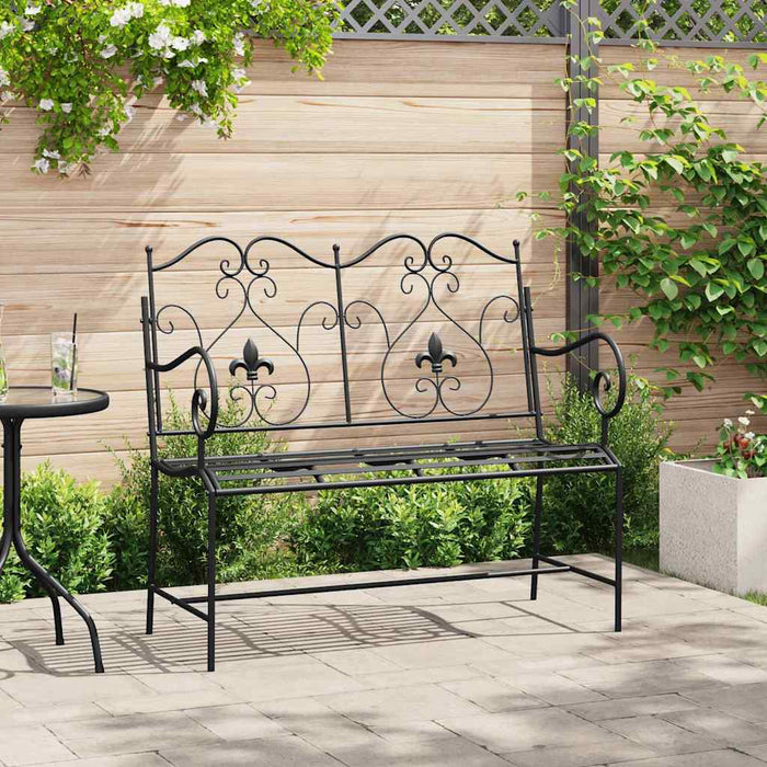 Bancă de grădină Negru 104 x 54 x 93 cm Oțel - WALTI WALTI