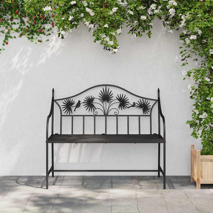 Bancă de grădină Negru 104 x 52,5 x 89 cm Oțel - WALTI WALTI