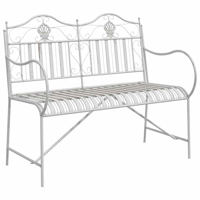 Bancă de grădină Alb Antic 103,5 x 59 x 89 cm Oțel - WALTI WALTI