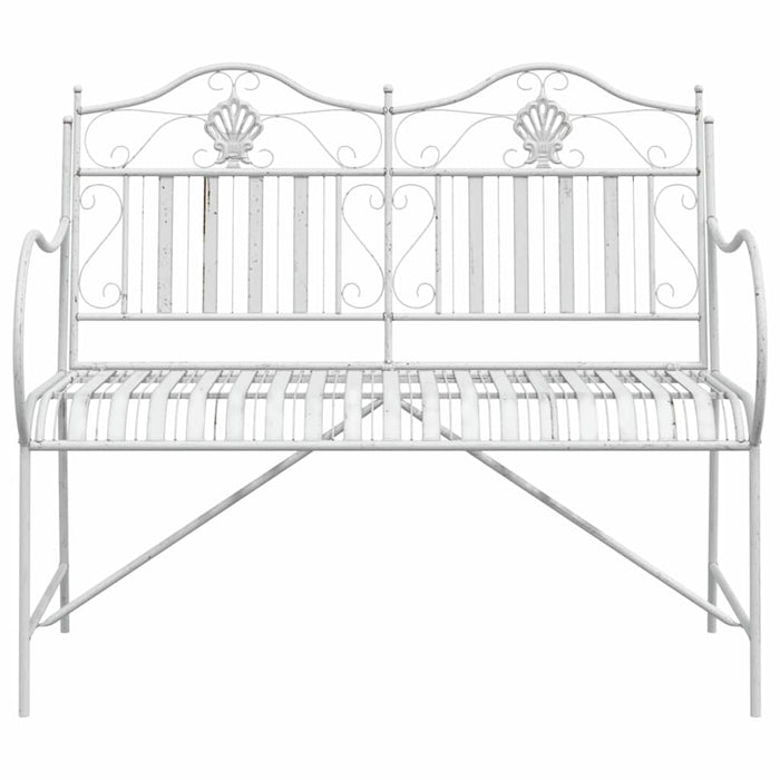 Bancă de grădină Alb Antic 103,5 x 59 x 89 cm Oțel - WALTI WALTI