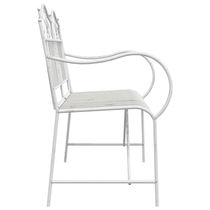 Bancă de grădină Alb Antic 103,5 x 59 x 89 cm Oțel - WALTI WALTI