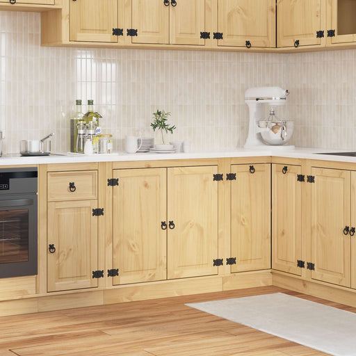 Dulap cu raft cu ușă Miere 80 x 46 x 81,5 cm Lemn de pin masiv - WALTI WALTI