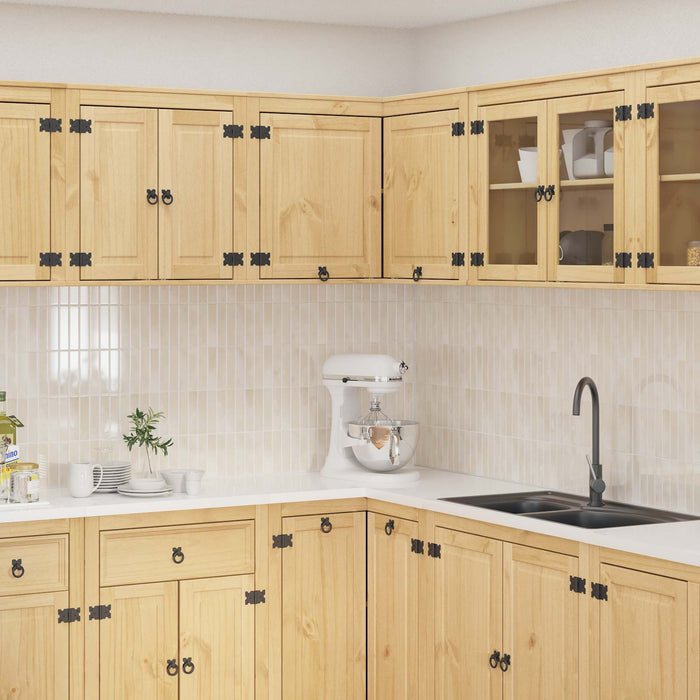 Dulap cu raft cu ușă Miere 80 x 80 x 60 cm Lemn de pin masiv - WALTI WALTI