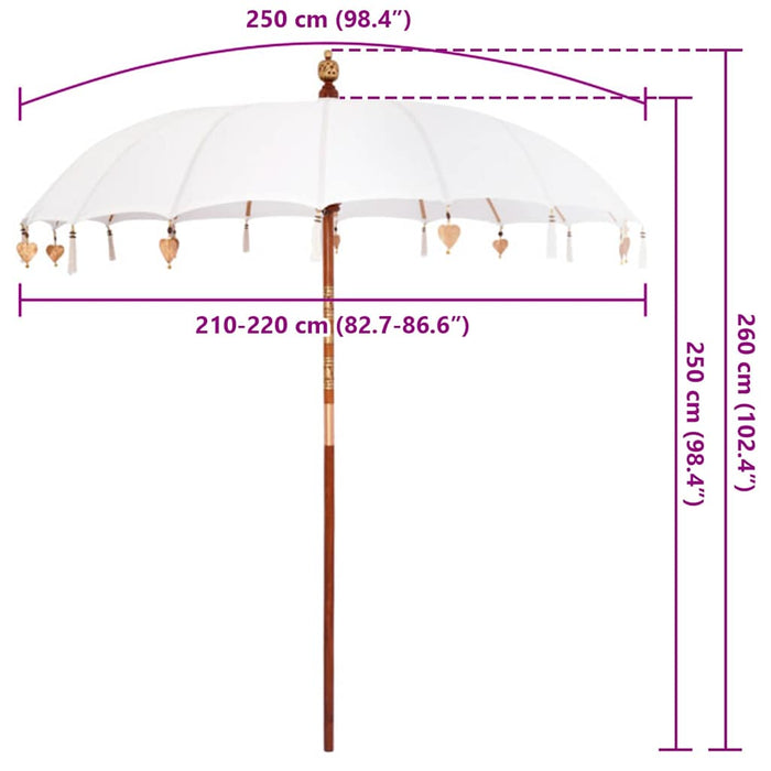 Parasol Balinez Crem 220 x 220 x 260 cm - WALTI WALTI