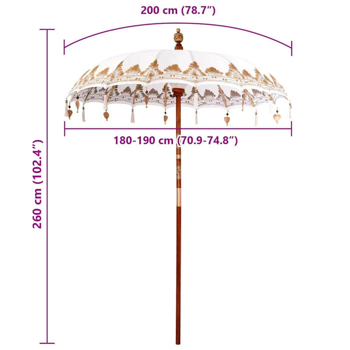 Parasol Balinez Crem 185 x 185 x 260 cm WALTI