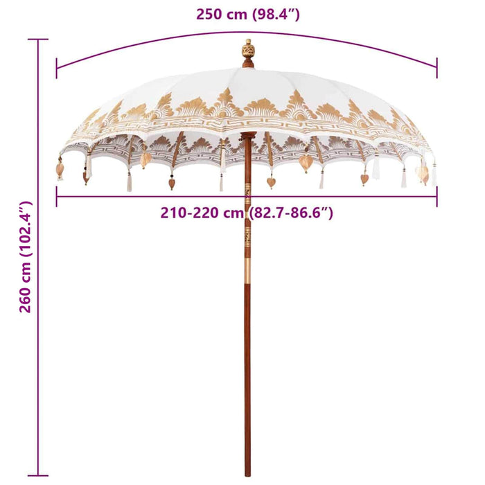 Parasol Balinez Crem 215 x 215 x 260 cm - WALTI WALTI