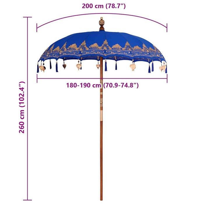 Parasol Balinez albastru 185 x 185 x 260 cm - WALTI WALTI