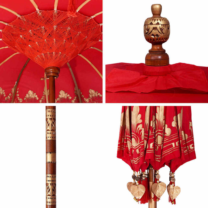 Parasol Balinez Roșu 185 x 185 x 260 cm - WALTI WALTI