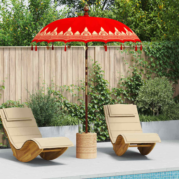 Parasol Balinez Roșu 185 x 185 x 260 cm - WALTI WALTI