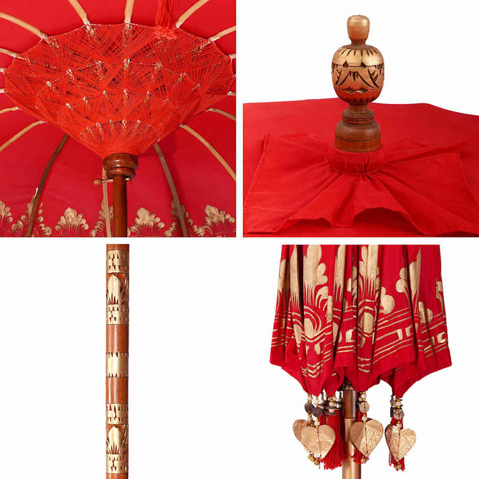 Parasol Balinez Roșu 215 x 215 x 260 cm - WALTI WALTI