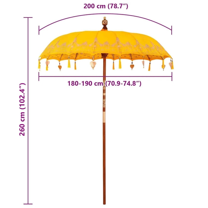 Parasol Balinez Galben 185 x 185 x 260 cm - WALTI WALTI