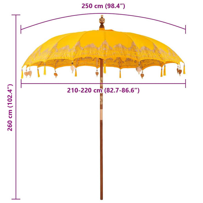 Parasol Balinez Galben 215 x 215 x 260 cm - WALTI WALTI