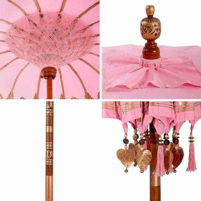 Parasol Balinez Roz 215 x 215 x 260 cm - WALTI WALTI