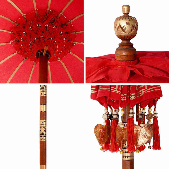 Parasol Balinez Roșu 125 x 125 x 260 cm - WALTI WALTI