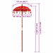 Parasol Balinez Roșu 125 x 125 x 260 cm - WALTI WALTI
