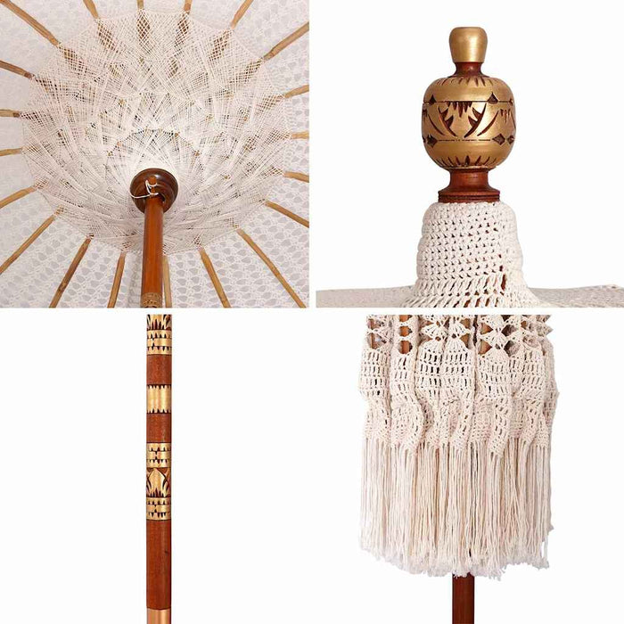 Umbrelă macramé Crem 190 x 190 x 260 cm - WALTI WALTI