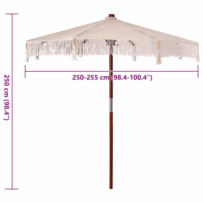 Umbrelă macramé Crem 252.5 x 252.5 x 260 cm - WALTI WALTI
