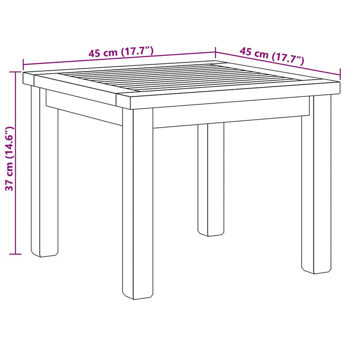Masă de cafea Maro 45 x 45 x 36 cm Lemn solid de tec - WALTI WALTI