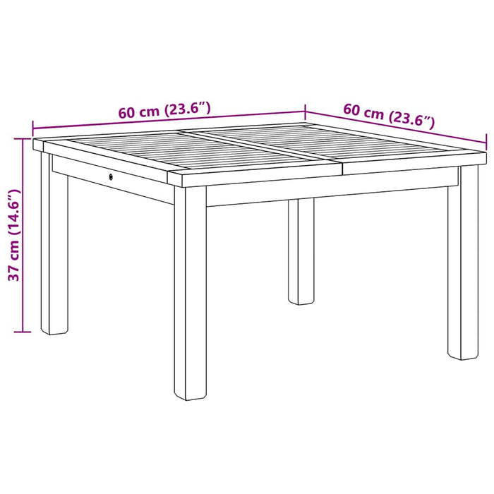 Masă de cafea Maro 60 x 60 x 36 cm Lemn solid de tec - WALTI WALTI
